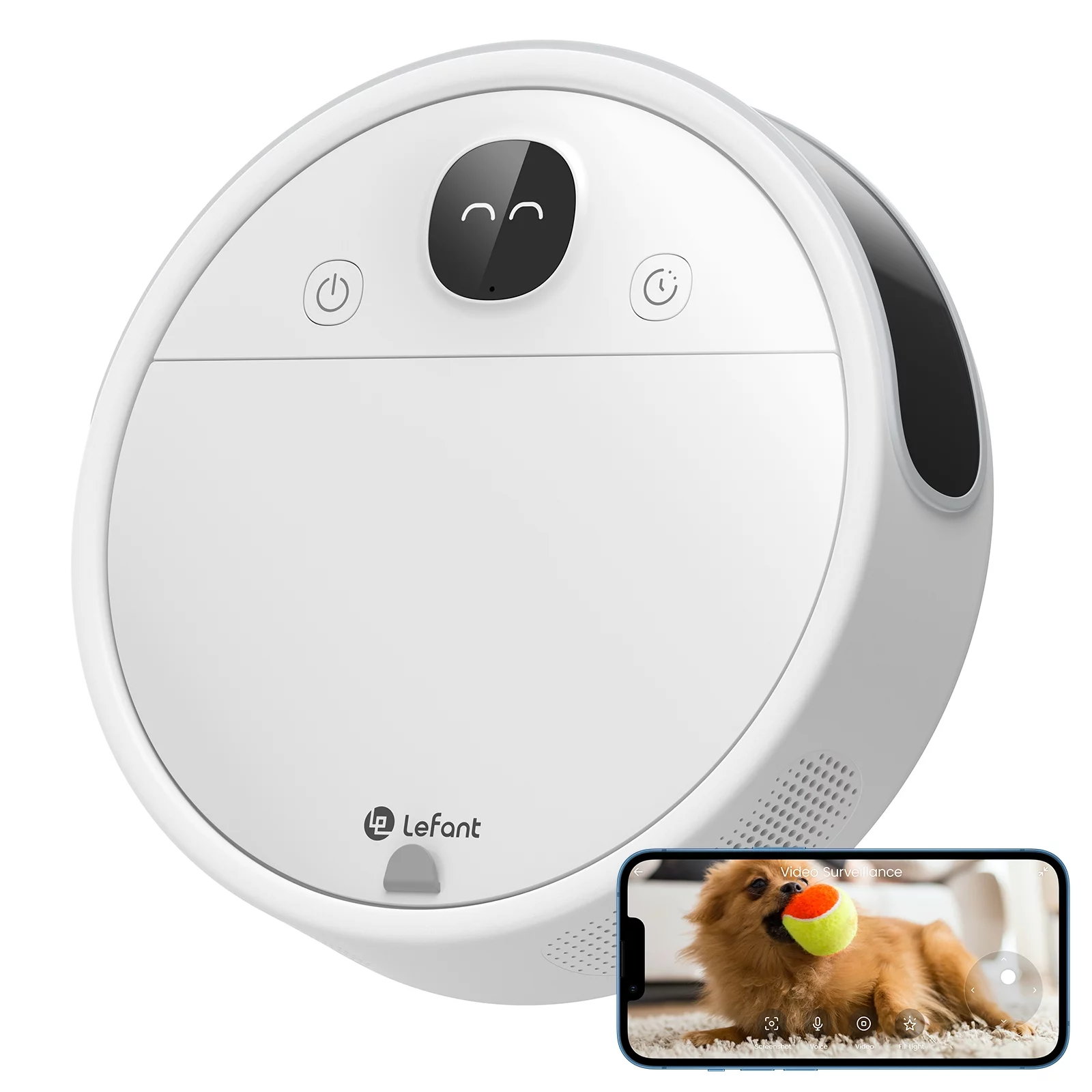 Lefant Robot Vacuum Cleaner with Camera, 5500Pa Strong Suction Pet Vacuum, Wi-Fi/App/Alexa Control, Low Noise, Self-Charging, Mini Robotic Vacuum for Pet Hair Hard Floor, P1