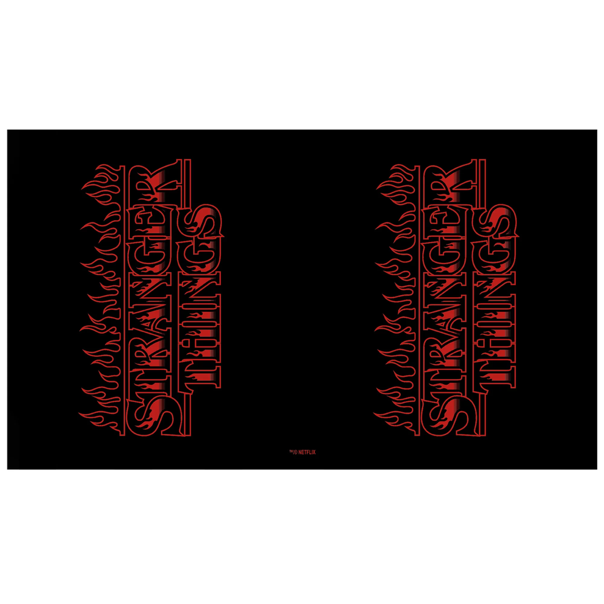 Stranger Things Main Logo Flames  Stainless Steel Water Bottle Black 17 oz.