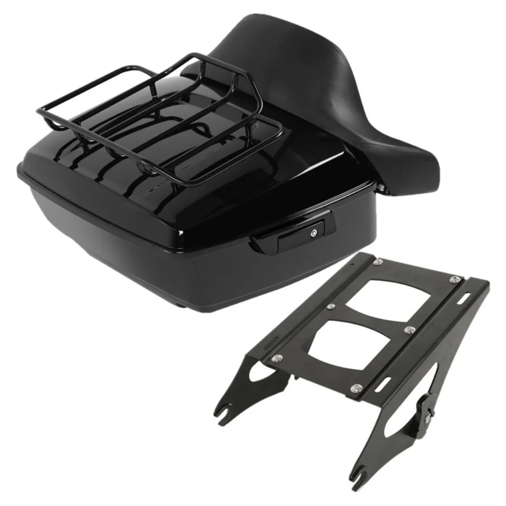 Teledu Pack Trunk Mount Rack For 2014-2021 Harley-Davidson Tour Pak Black