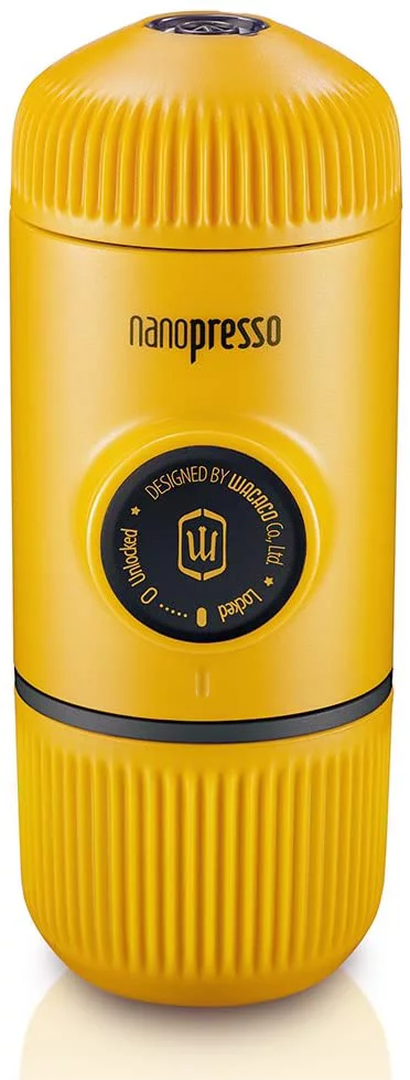 Wacaco Nanopresso Portable Espresso Maker, Upgrade Version of Minipresso, 18 Bar Pressure, Yellow Patrol Edition, Extra Small Travel Coffee Maker