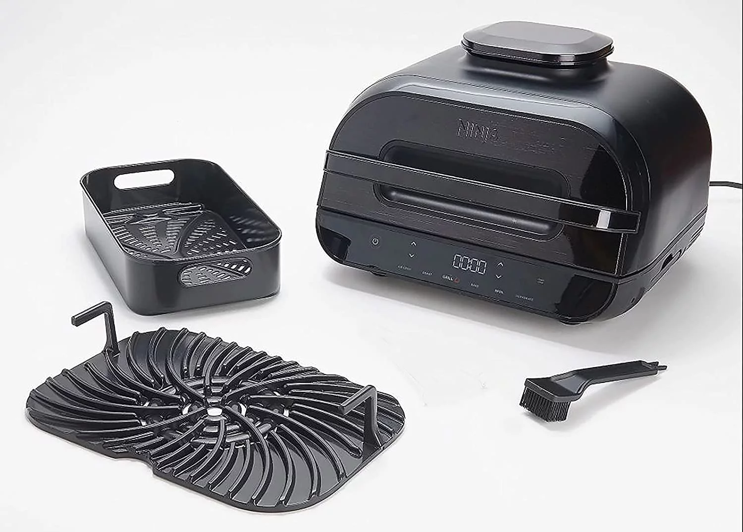 Restored Ninja FG551H Foodi Smart XL 6in1 Indoor Grill with 4Quart Air Fryer Roast Bake Dehydrate Broil and Leavein Thermometer, with Extra Large Capacity (Refurbished)