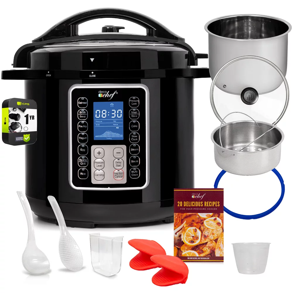 Deco Chef 8 QT 10-in-1 Pressure and Slow Cooker Multi-Mode Cooking with Warranty