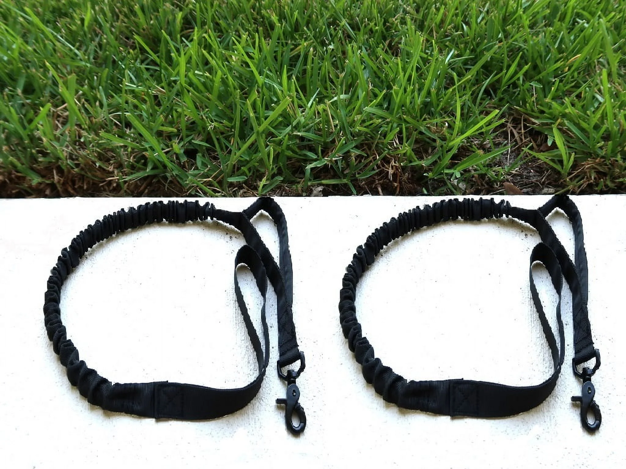 Bungee Dog Leash Heavy Duty Fast Dispatch 2 Handle Control Quick Release Cat Dog Pet Leash with Shock Absorbing Dog Training Leashes Black Multi Selection (2 Pcs)