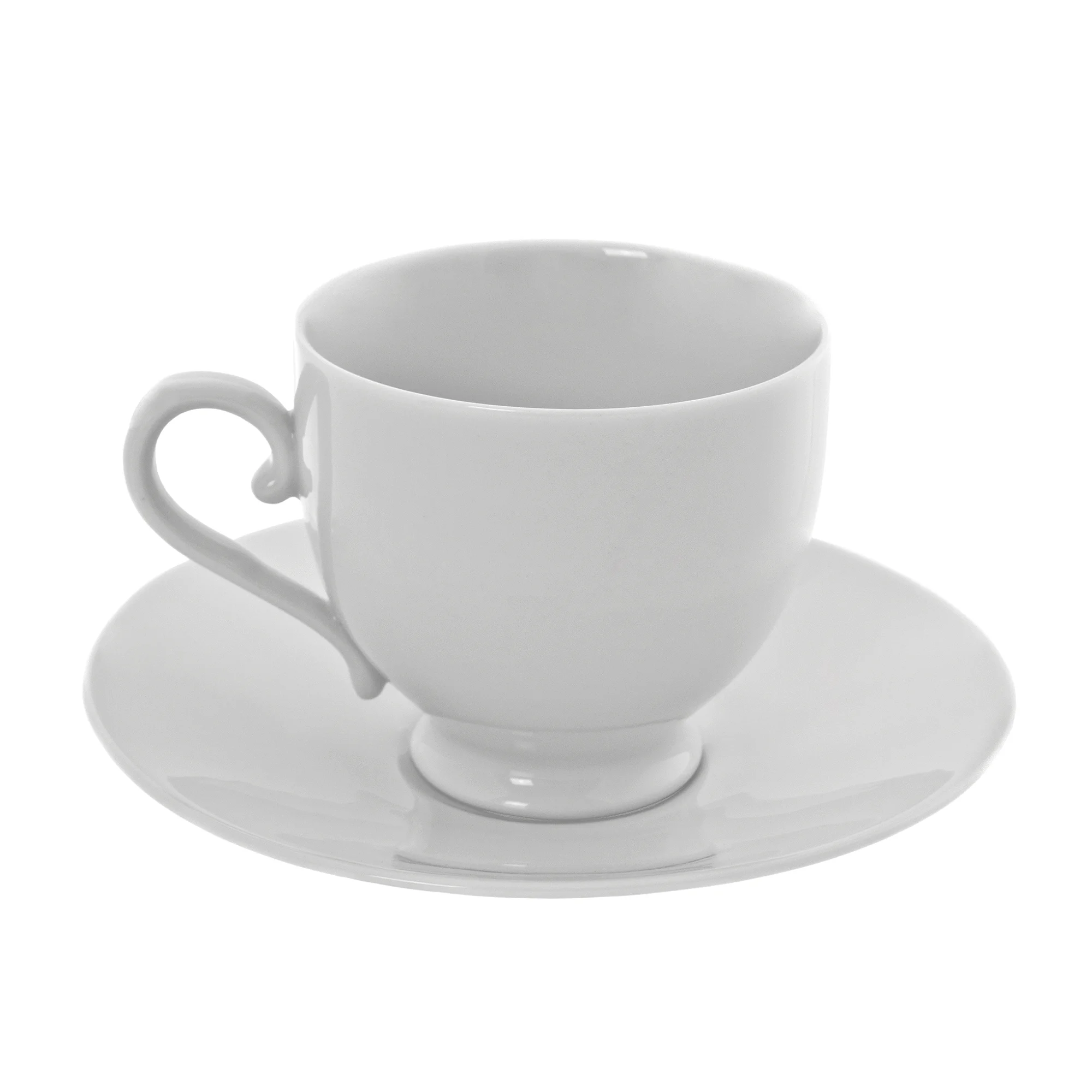 10 Strawberry Street Royal White Sophia Cup and Saucer (Set of 6)