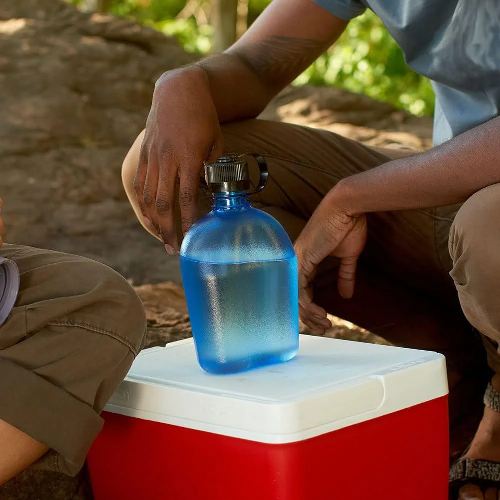 Nalgene Sustain Tritan BPA-Free Water Bottle Made with Material Derived from 50% Plastic Waste, 48 OZ, Wide Mouth, Blue