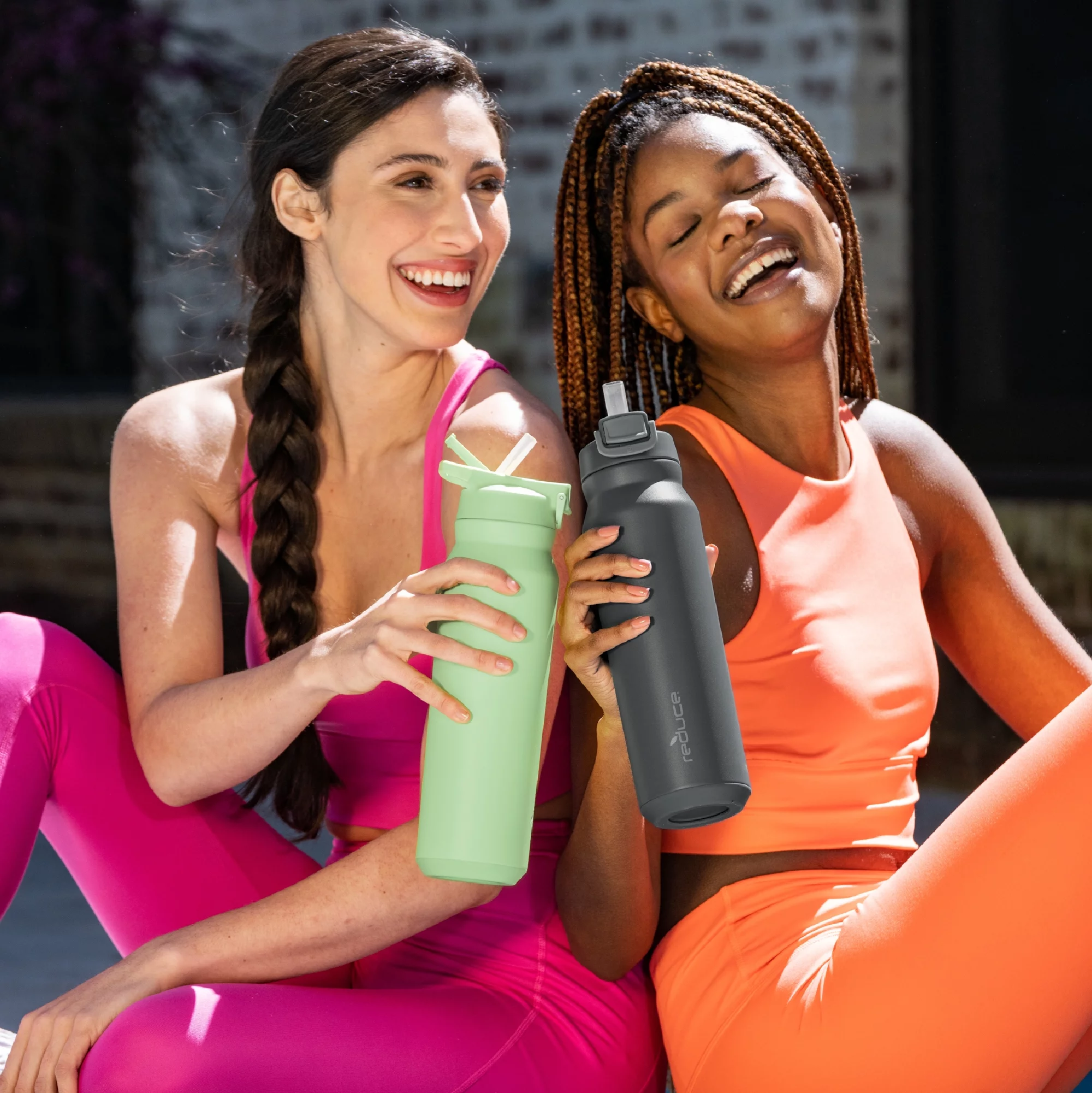 Reduce Vacuum Insulated Stainless Steel Hydrate Pro Water Bottle with Leak-Proof Lid, Smoke, 32 oz