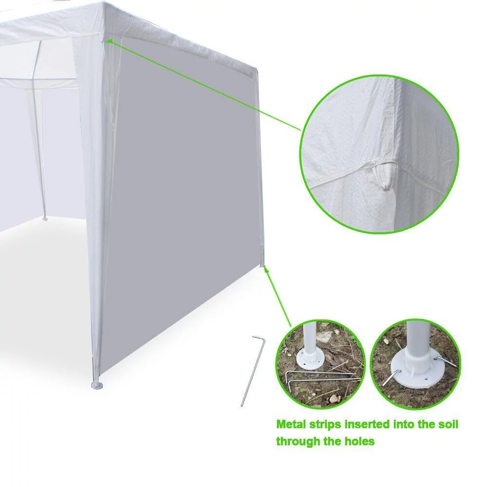 Carport Garage Car Shelter Canopy Party Tent Sidewall Gazebo White