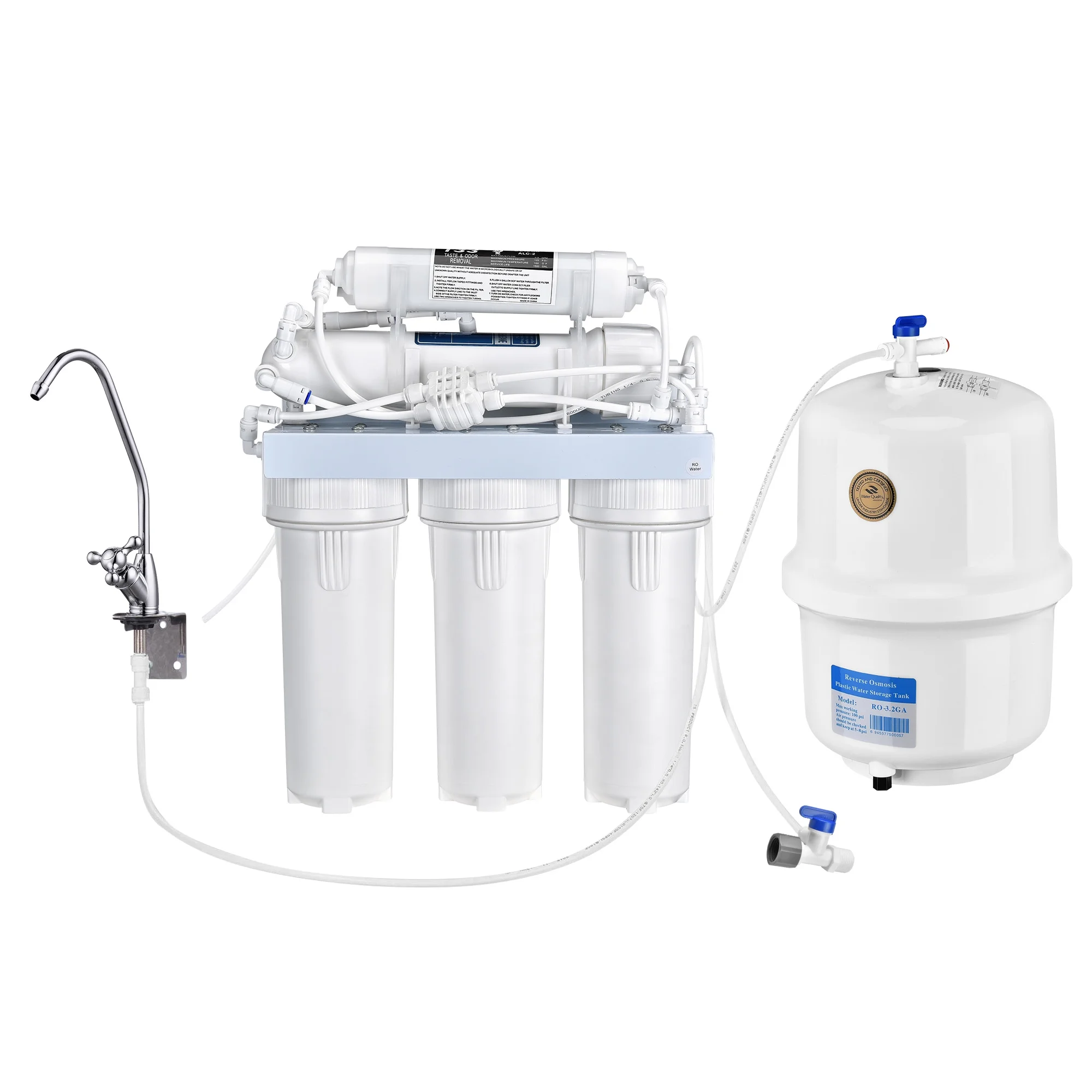 Yescom 5-Stage Home Healthy Drinking Water RO Reverse Osmosis System and Extra 8 Water Filters 100 GPD