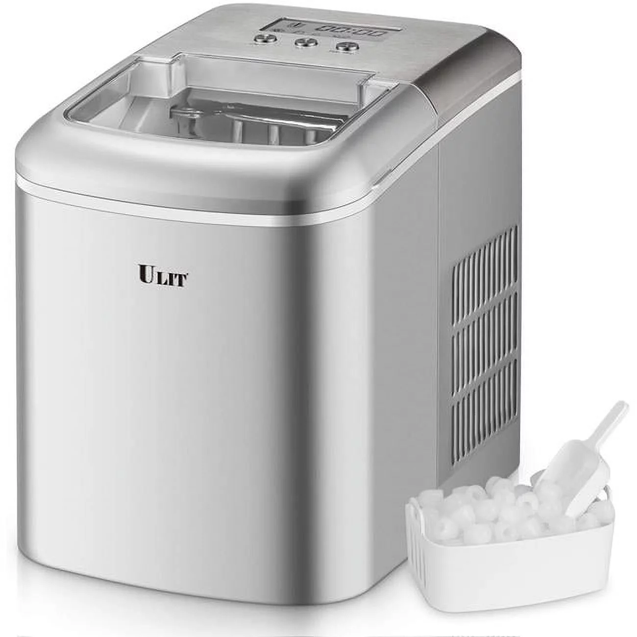 Ice Maker Countertop, Makes 26 lbs. Ice per 24 Hours,9 Ice Cubes Ready in 8 Minutes,with Ice Scoop and Basket, 1.6 lbs. Ice Storage ()