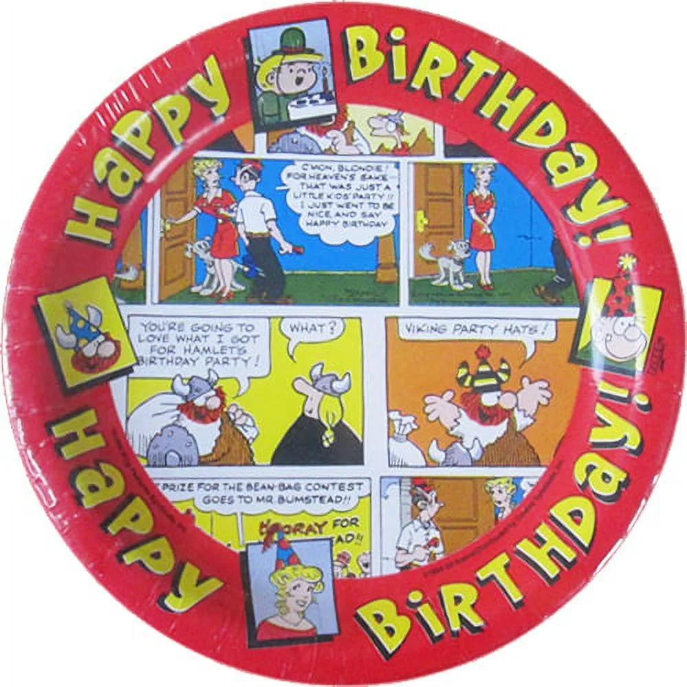 Comic Strips 'Sunday Funnies' Vintage 1994 Small Paper Plates (25ct)
