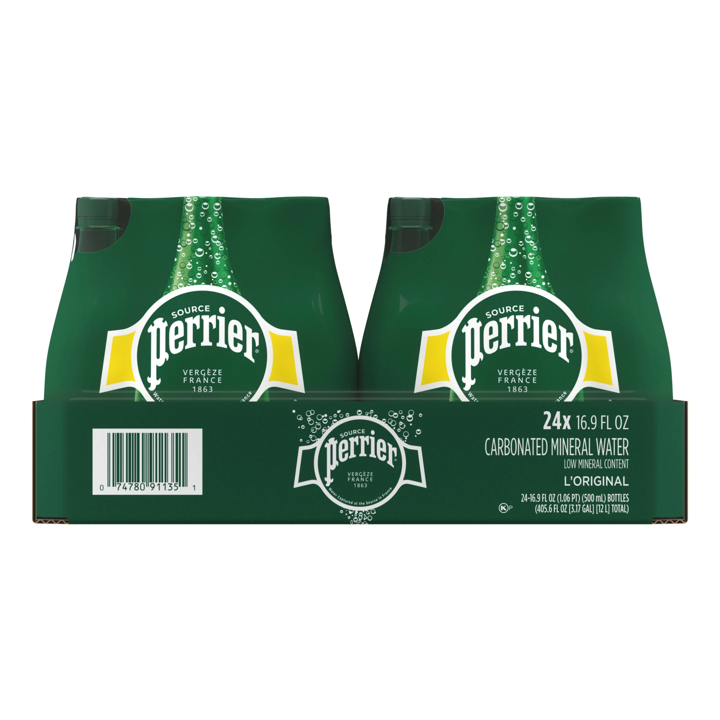 Perrier Carbonated Mineral Water, 405.6 fl oz, 24 Pack Plastic Water Bottles