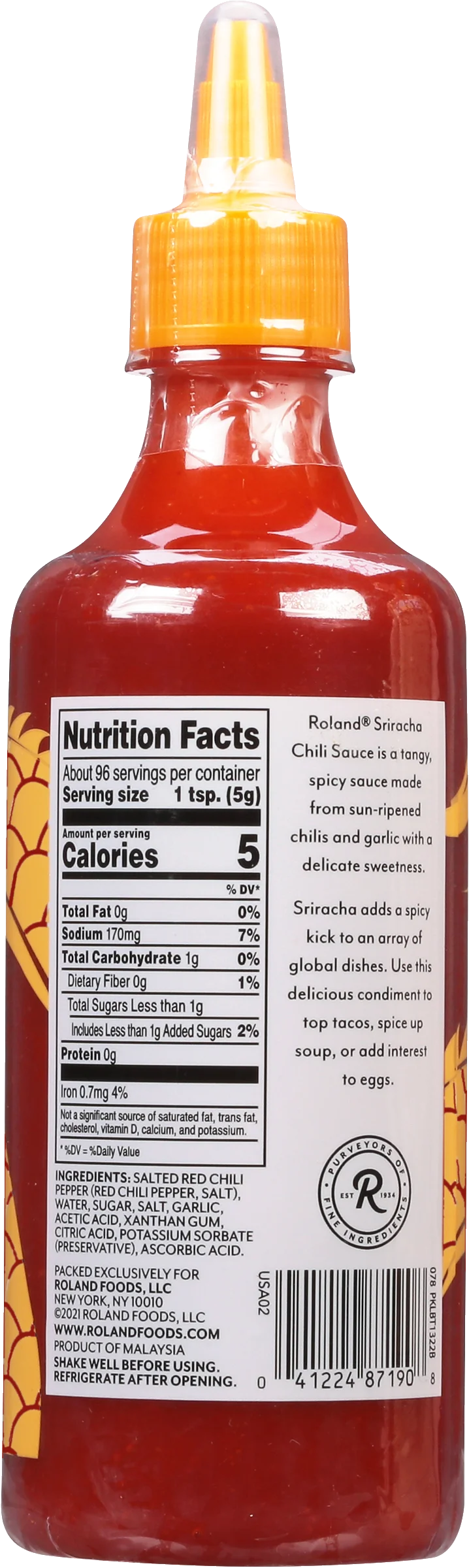Roland Sriracha Chili Sauce, 17.0 OZ