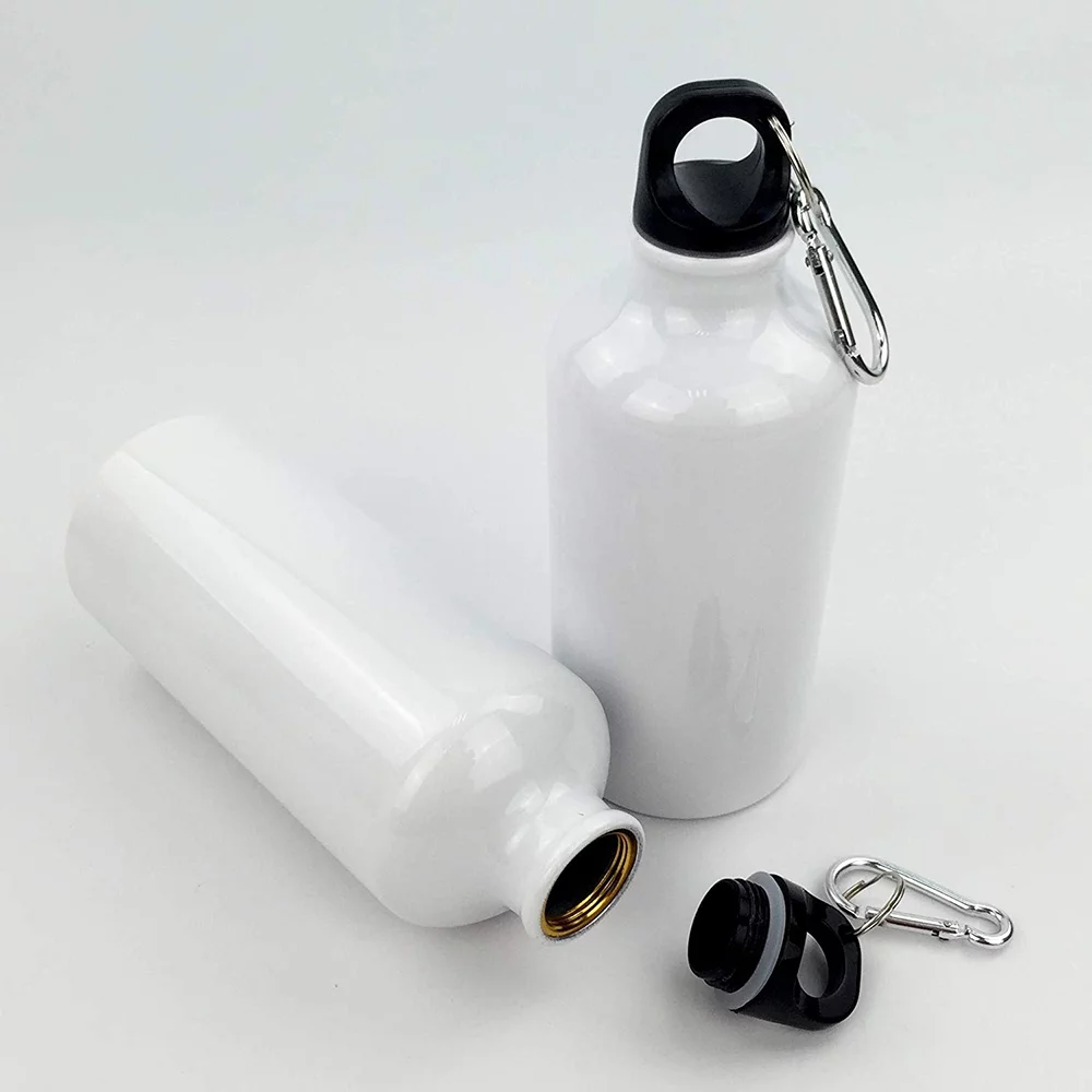 EQCOTWEA 10pcs 600ml Sublimation Aluminium Water Bottle Mugs Travel Mugs Gifts White