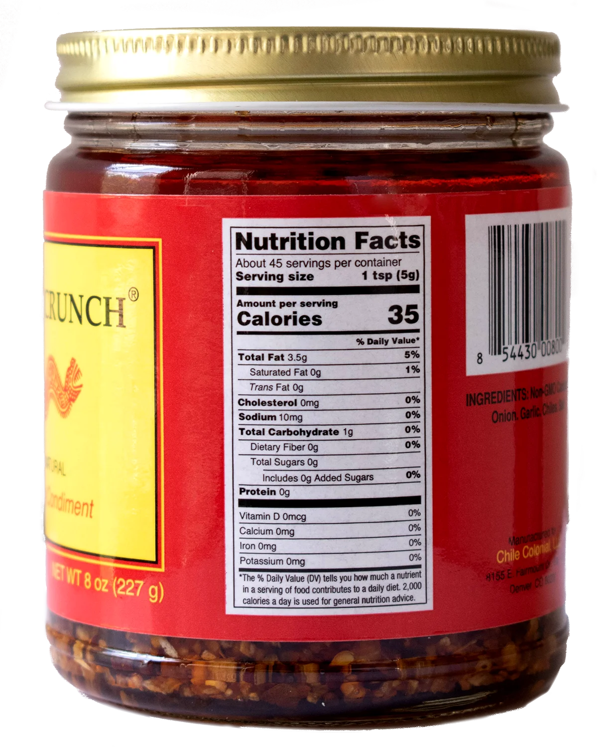 Chile Crunch - A Crunchy All Natural Spicy Condiment (Original) - 3 Jar