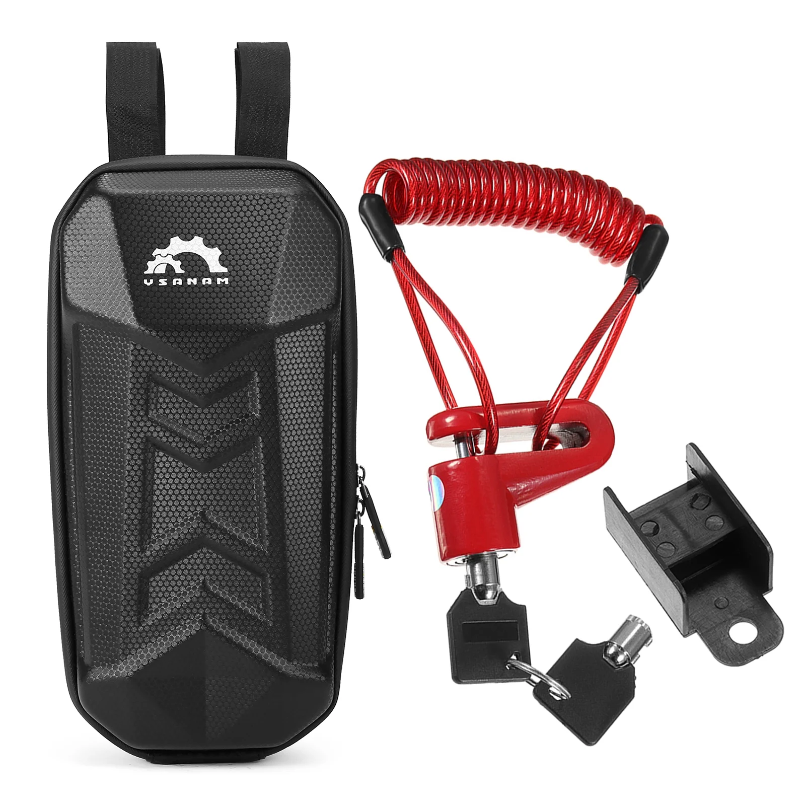 YSANAM Multifunctional Disc Brake Lock with Rainproof Electric Storage Bag, Secure Your Bike and Carry Your Essentials