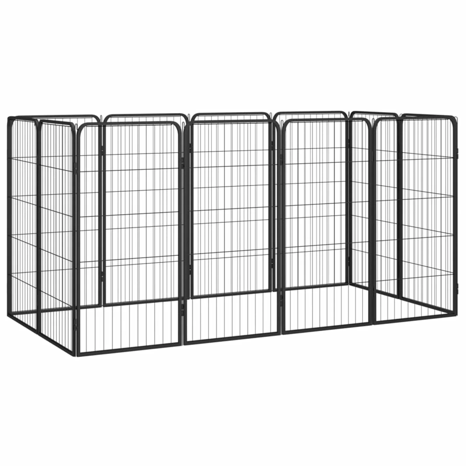 Htovila 12-Panel Dog Playpen Black 19.7