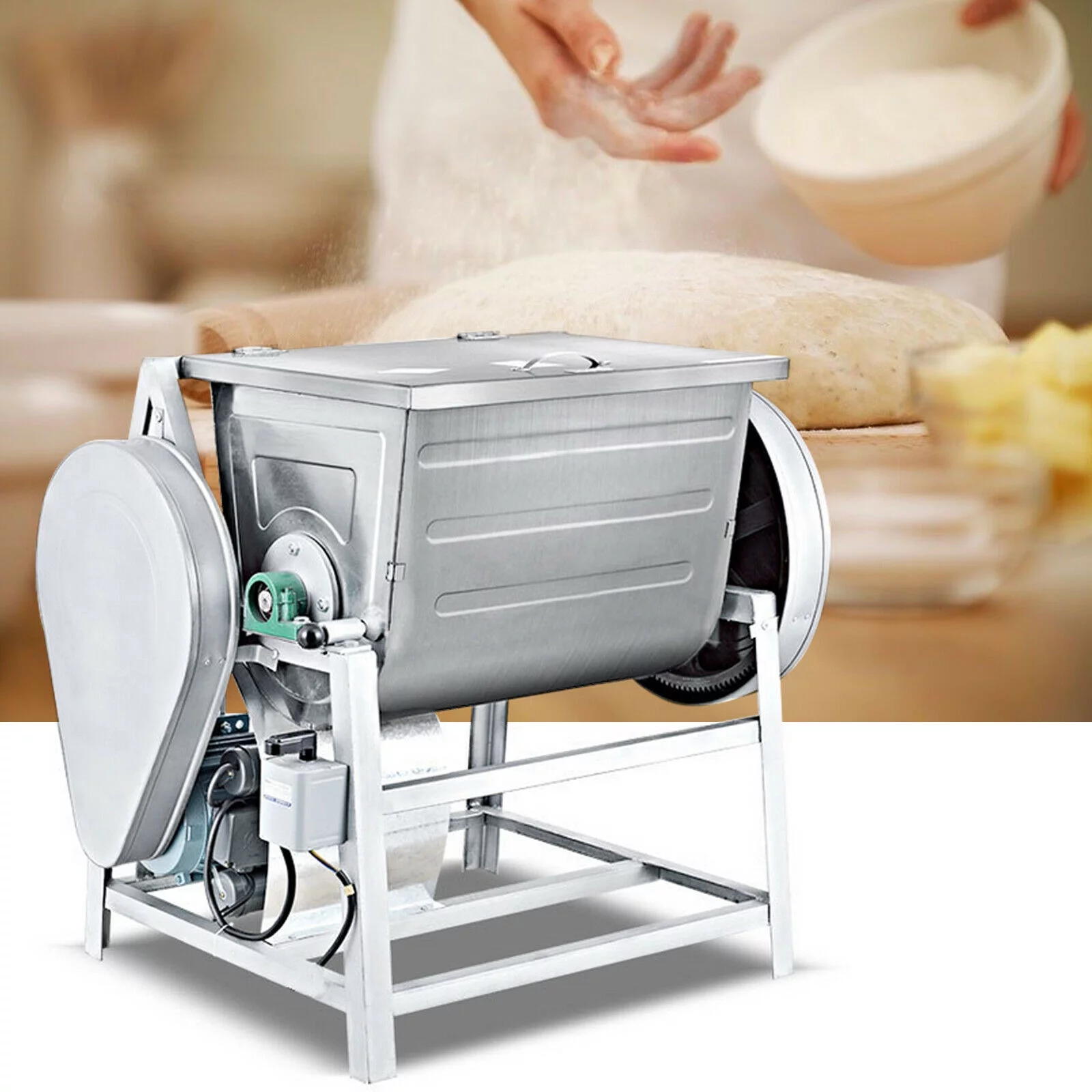 30QT Commercial Electric Dough Mixer 110V Kitchen Equipment Stand Mixer Mixing Machine 1.5KW with Inverted Electric Switch