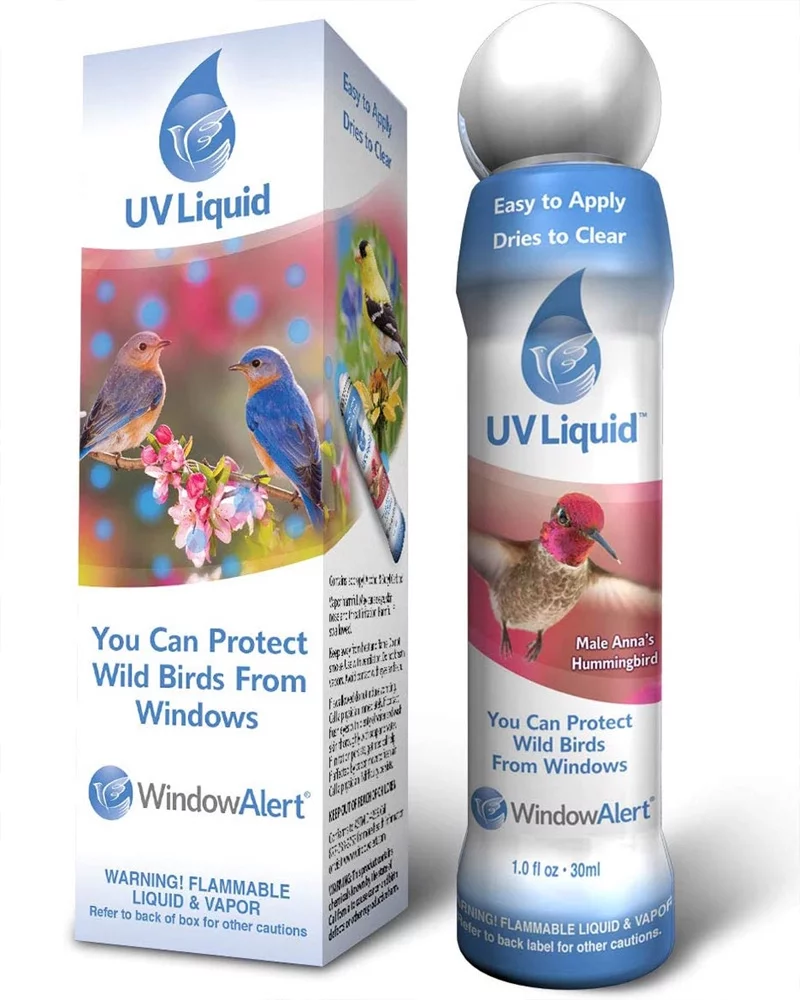 WindowAlert UV Liquid (1oz) - UV Reflective Liquid Marker to Protect Wild Birds from Glass Collisions - Made in the USA