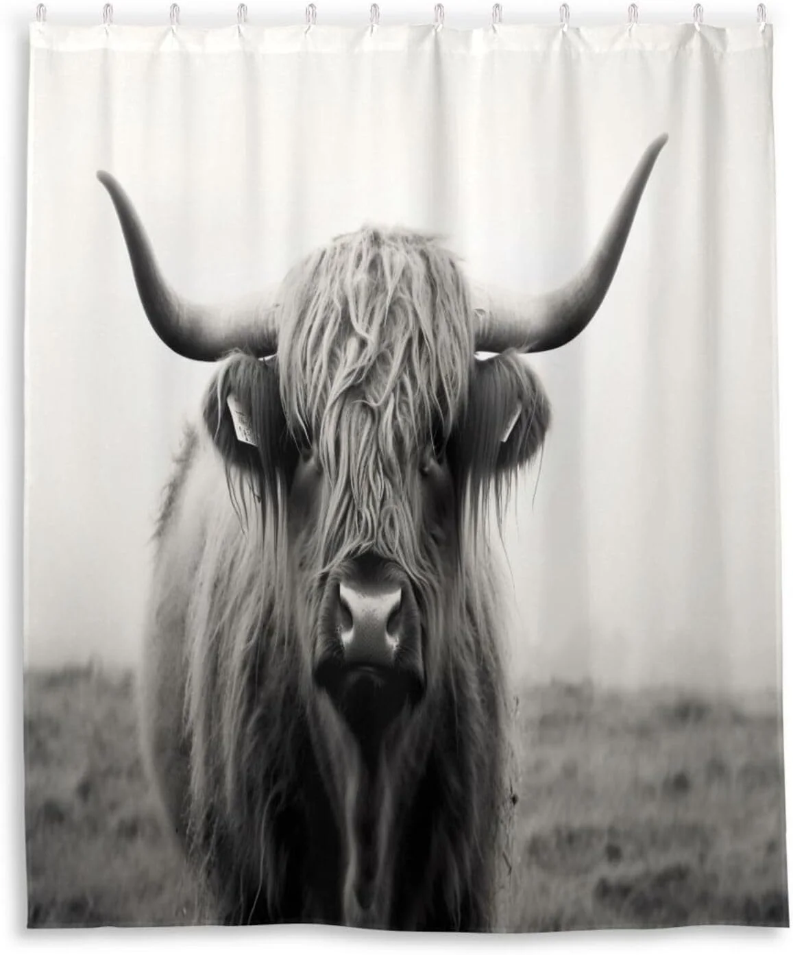 Bestwell Shower Curtain, Highland Cow Bathroom Decor Waterproof Fabric with Hooks, 60x72 inch