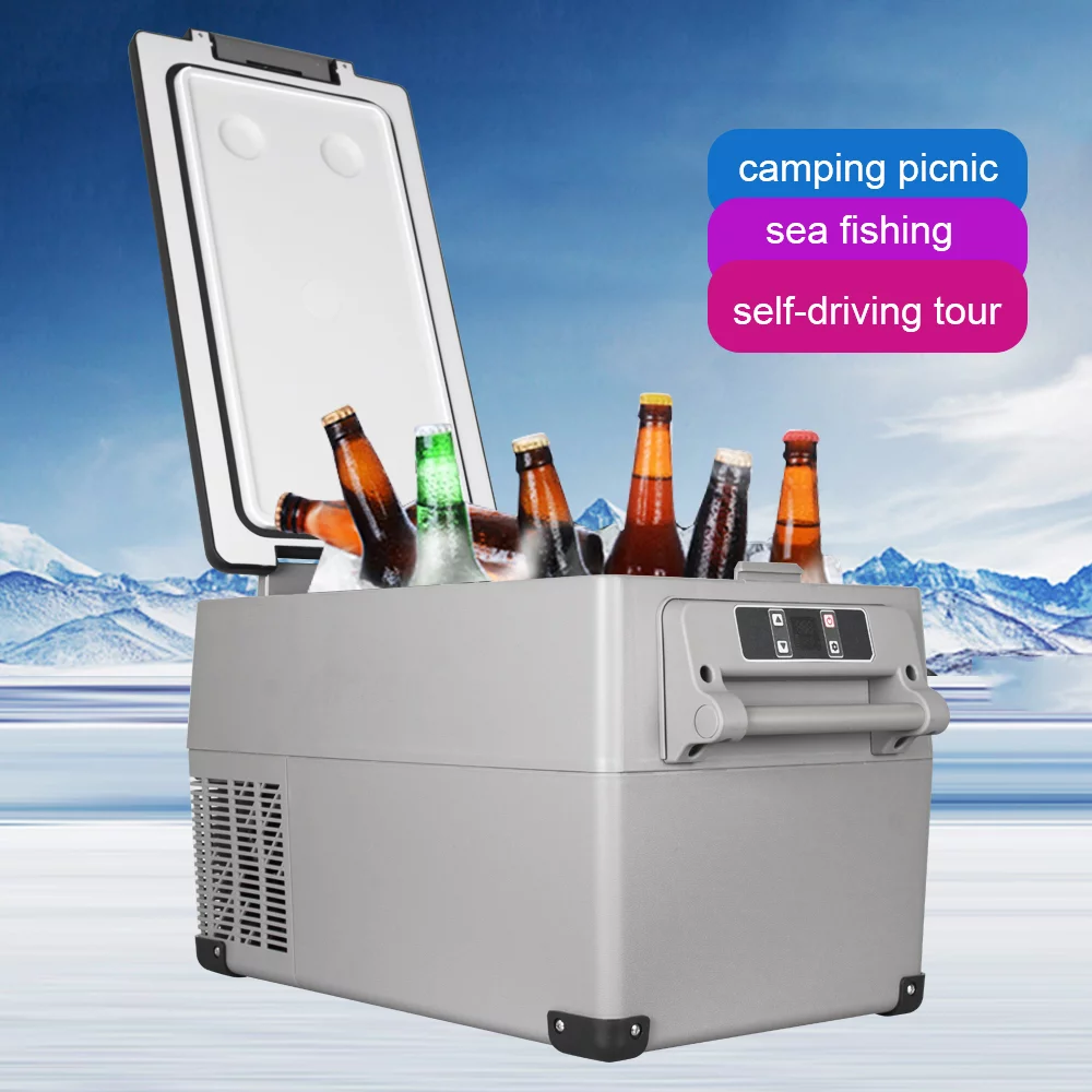 12/24V DC Portable Refrigerator With APP Temperature Control Function 37 Quart (35 Liter) Vehicle, Car, Truck, RV, Boat, Mini fridge freezer for Driving, Travel, Fishing, Outdoor