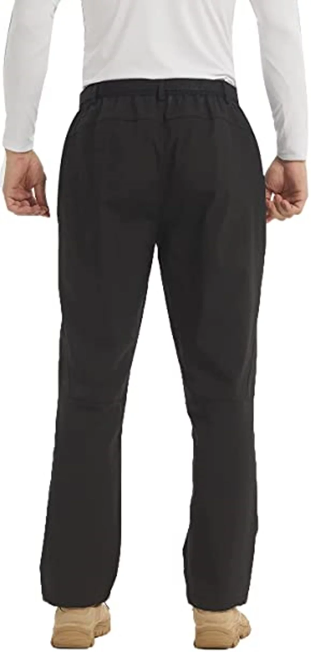 YUSHOW Mens Snow Ski Pants Waterproof Fleece Lined Outdoor Hiking Softshell Pants Size L