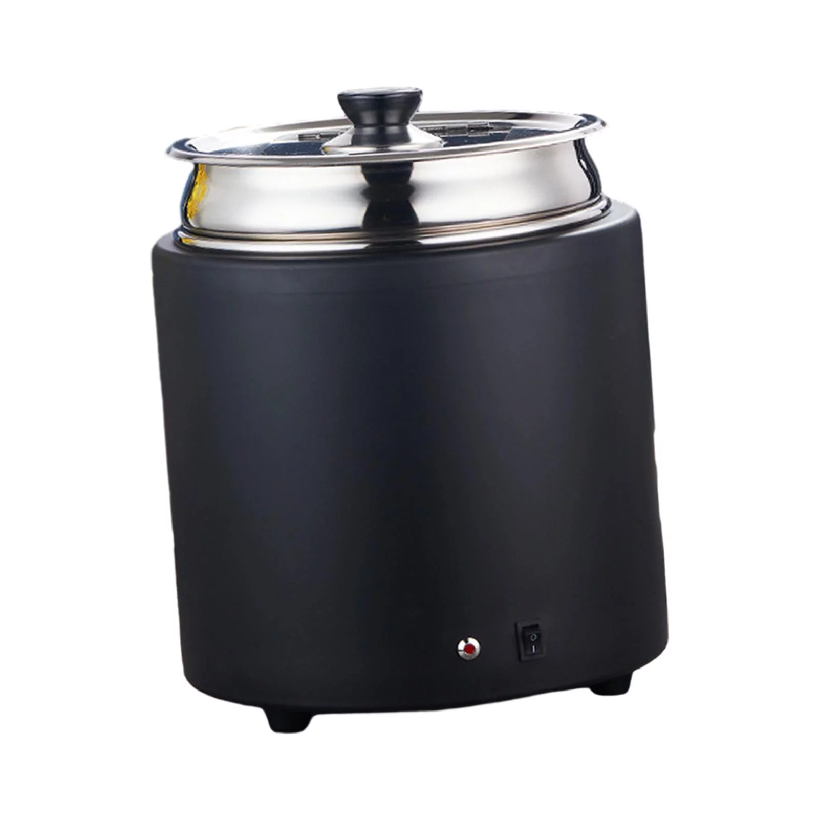 Breakfast Soup Porridge Pot Electric Stainless Steel Soup Pot Multipurpose Hotel Buffet Soup Pot for Porridges Large Families Commercial Use Black