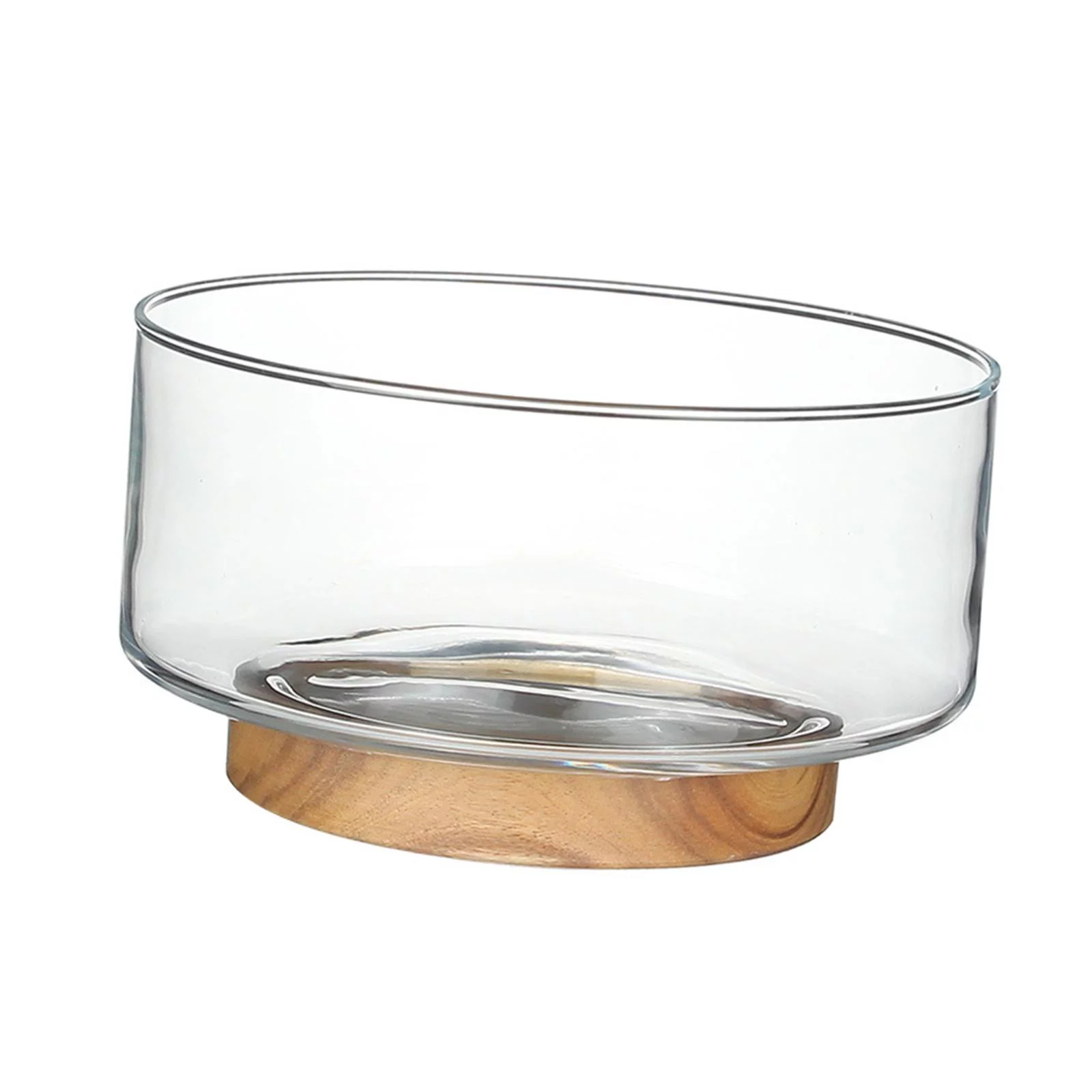 Snacks Fruit Basket Bowl with Wooden Pedestal Fruit Dish Plate Serving Bowl Tray S