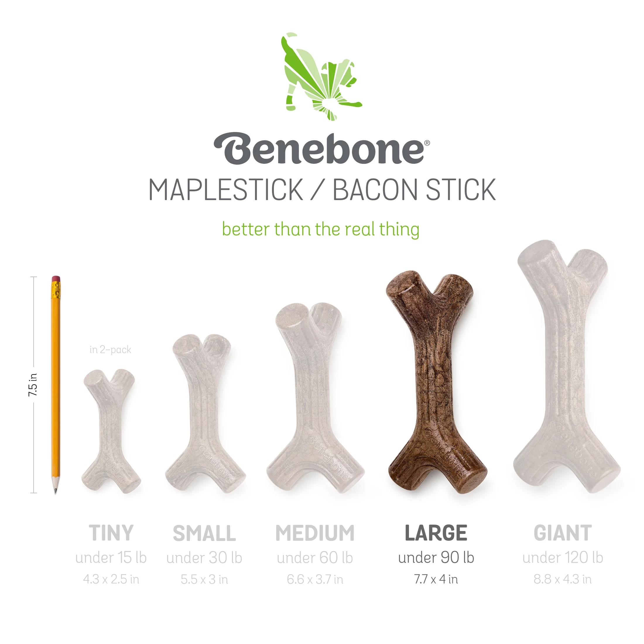 Benebone Maplestick Durable Dog Chew Toy, Large