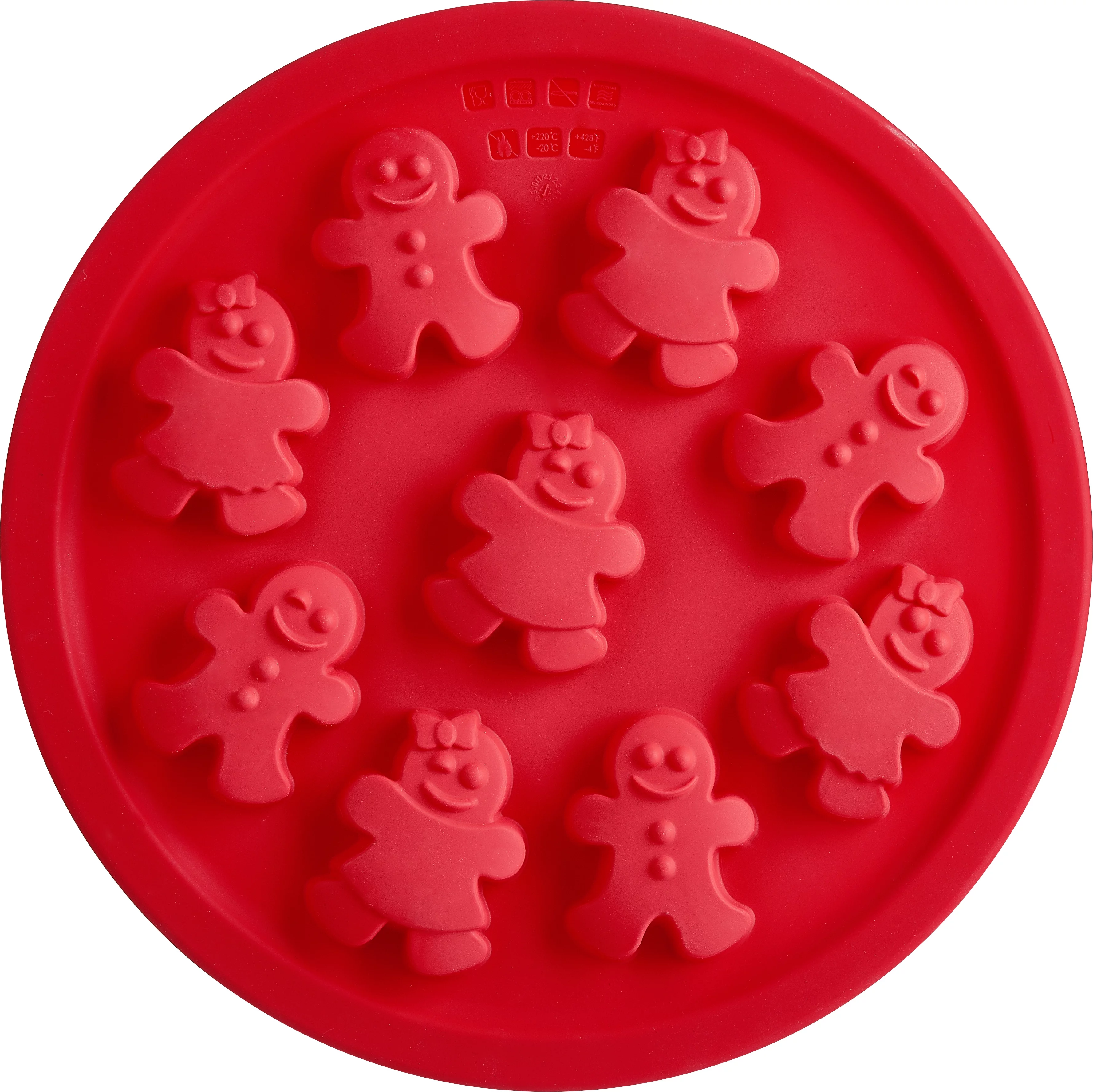 Trudeau Christmas Gingerbreadman Muffin Cake Pan, Structured Silicone, 9