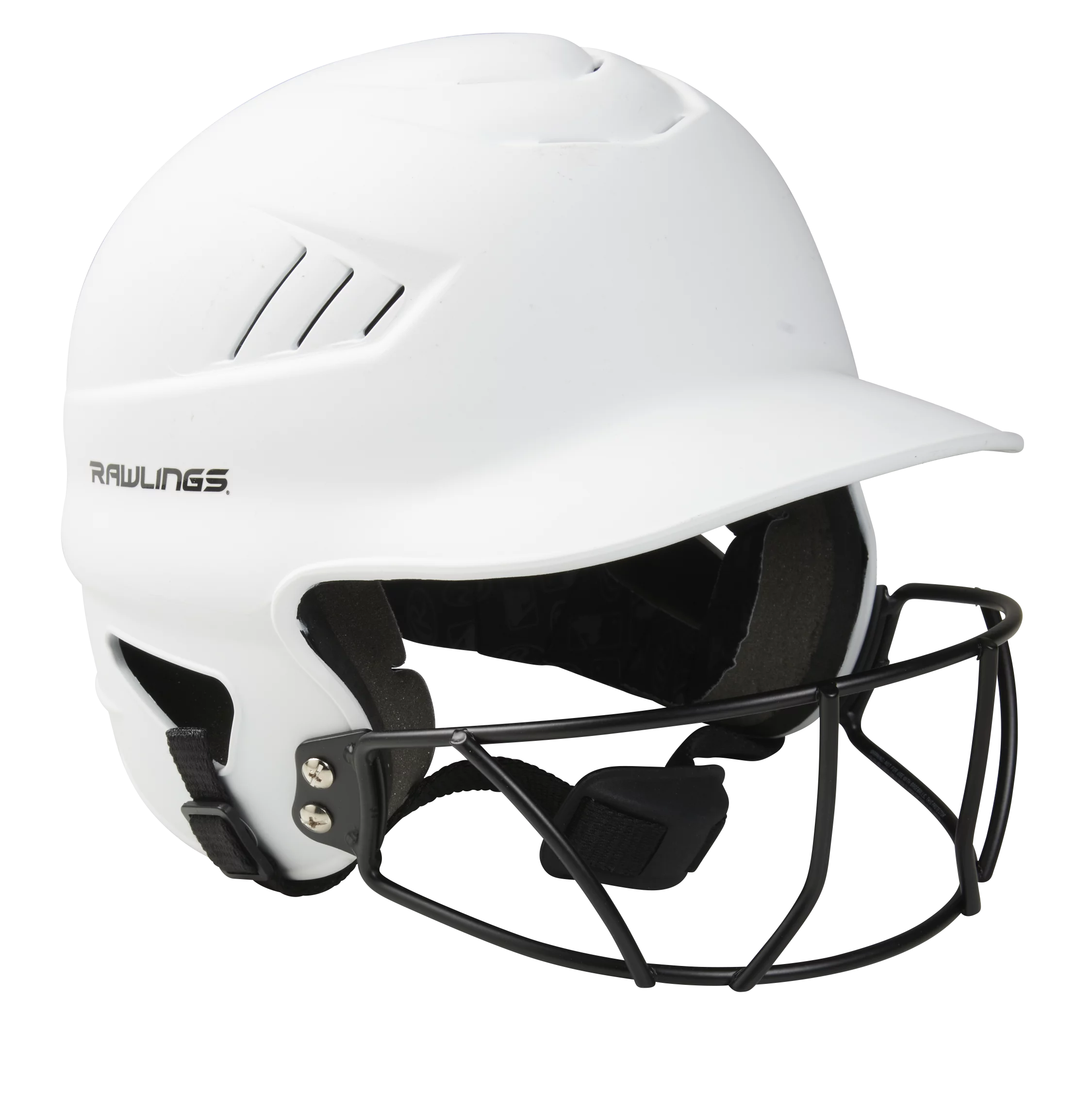Rawlings Coolflo Fastpitch Softball Helmet with Face Guard, Matte White