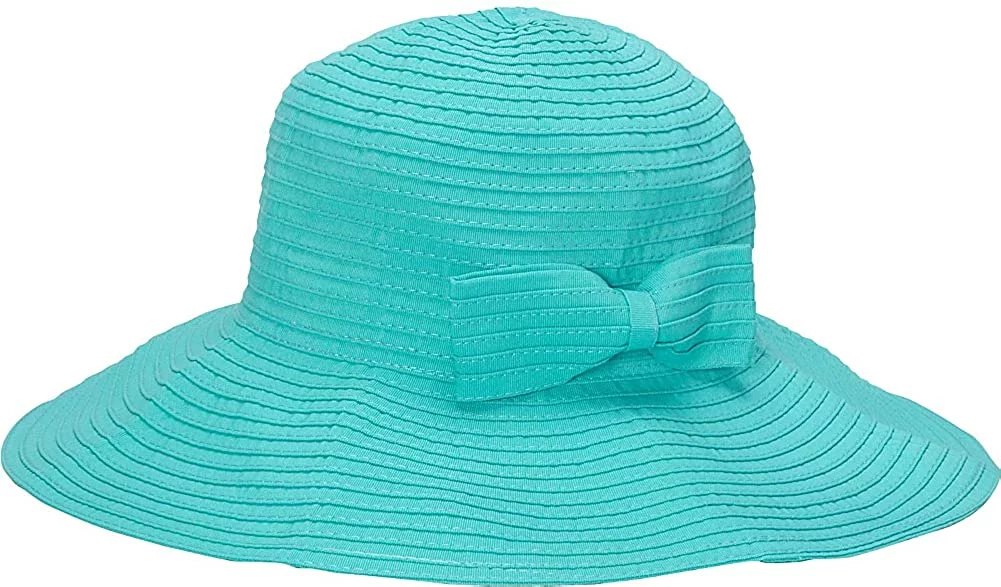 Sun 'N' Sand Classic Snap & Go Foldable Hat with Bow Trim (One Size - Black)