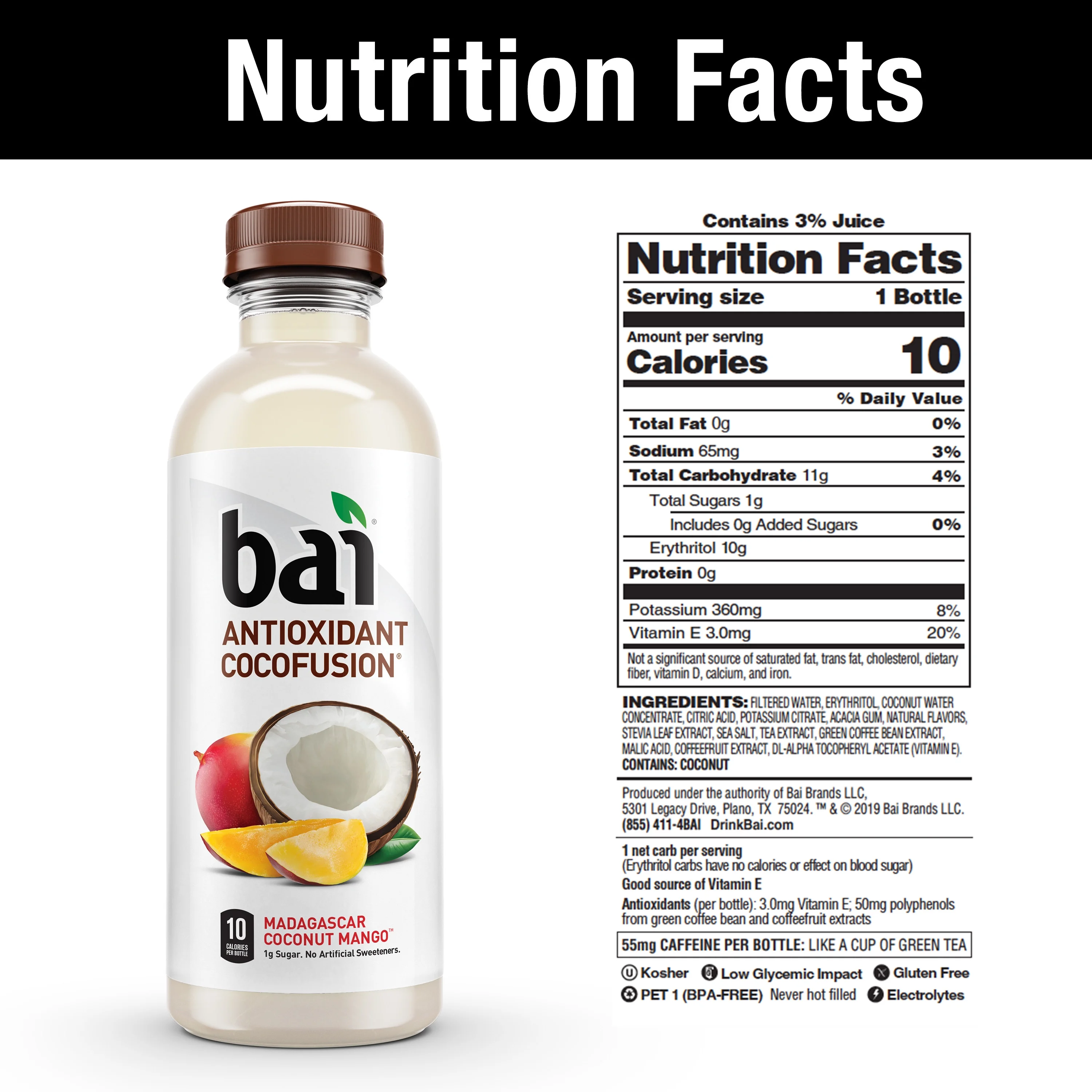 Bai Antioxidant Cocofusion 12 x 18 oz. - Variety Pack