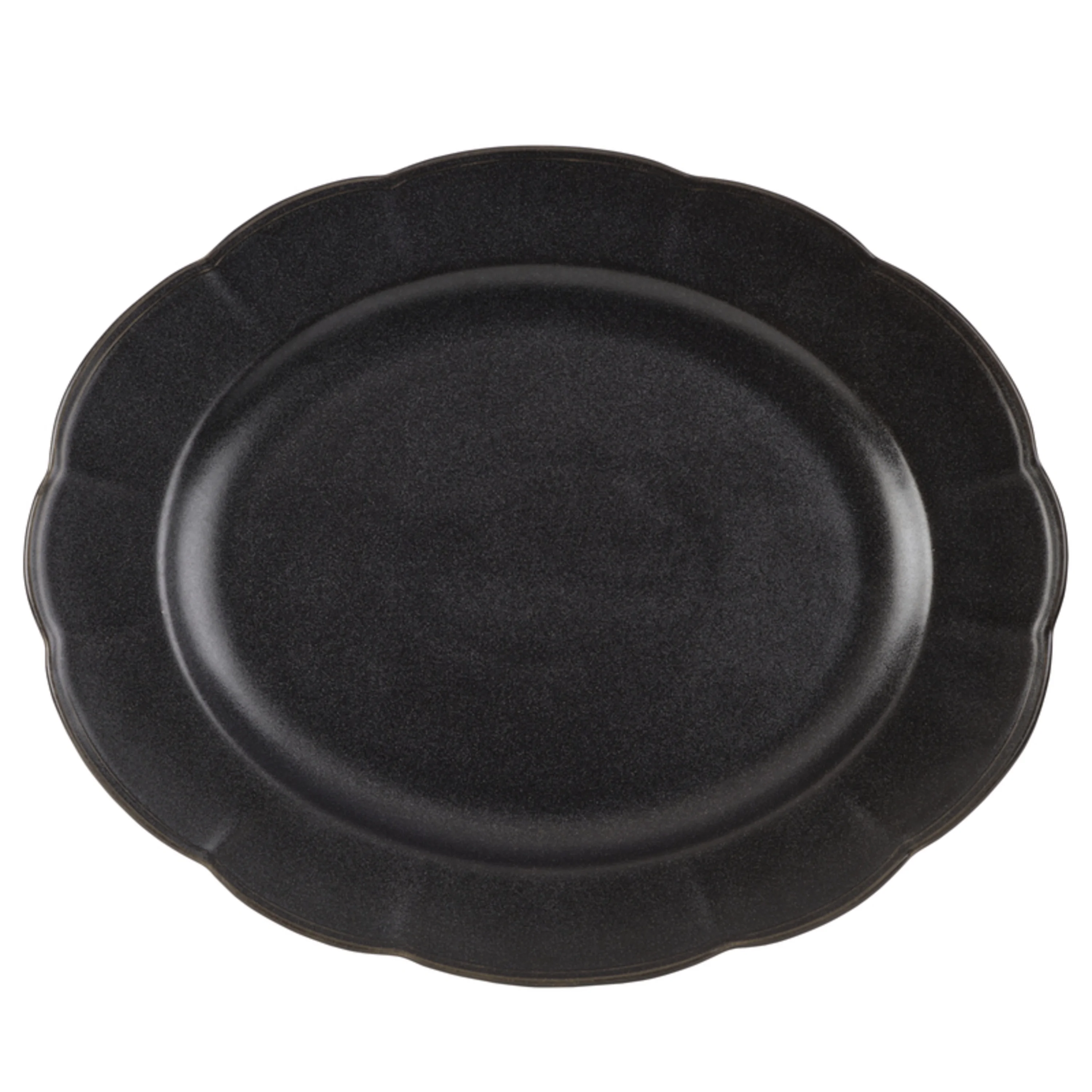 Beautiful Scallop 15.5 Inch Platter Black by Drew Barrymore