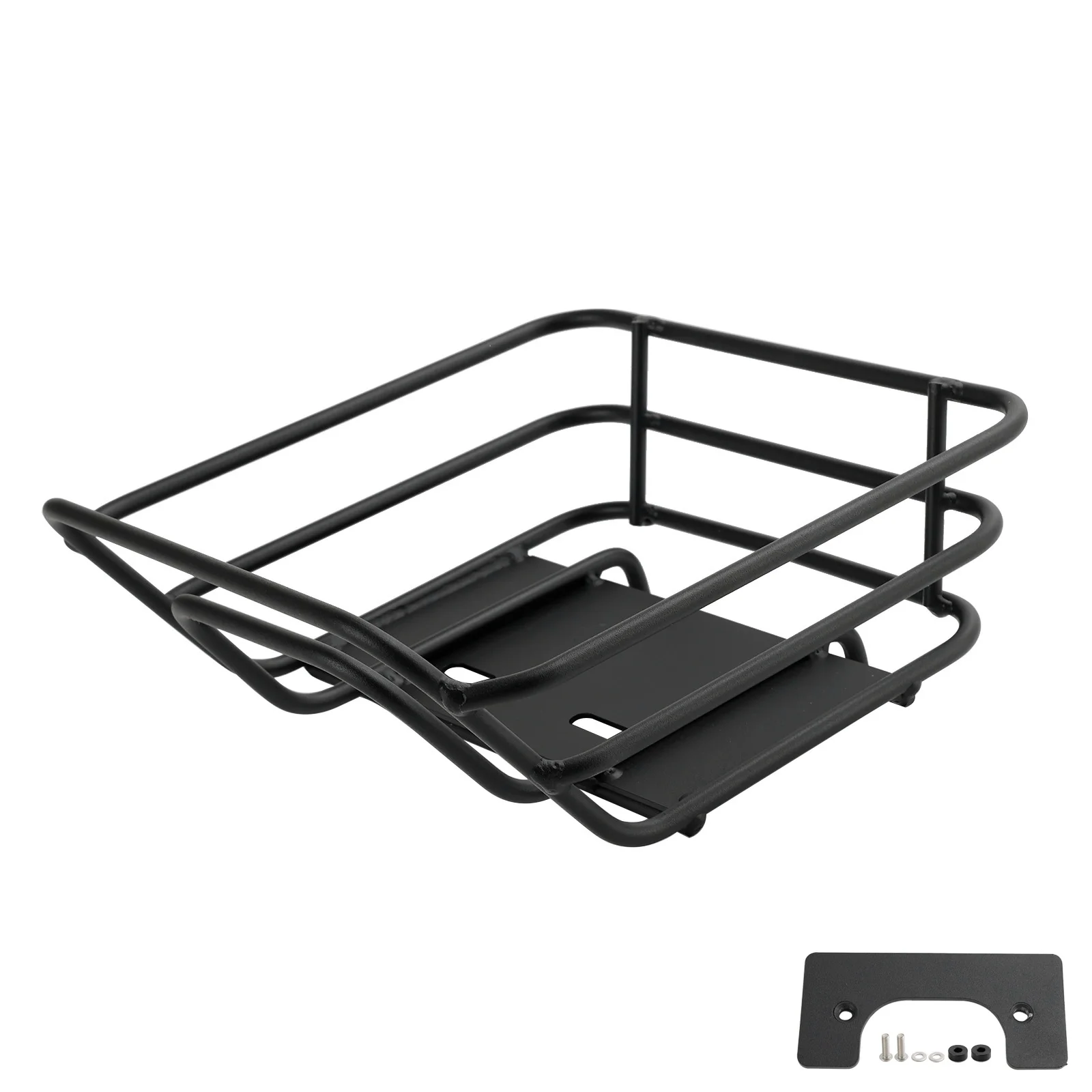 Black Front Rack Carrier Basket for Honda CC110 Cross Cub 110 2023-2024