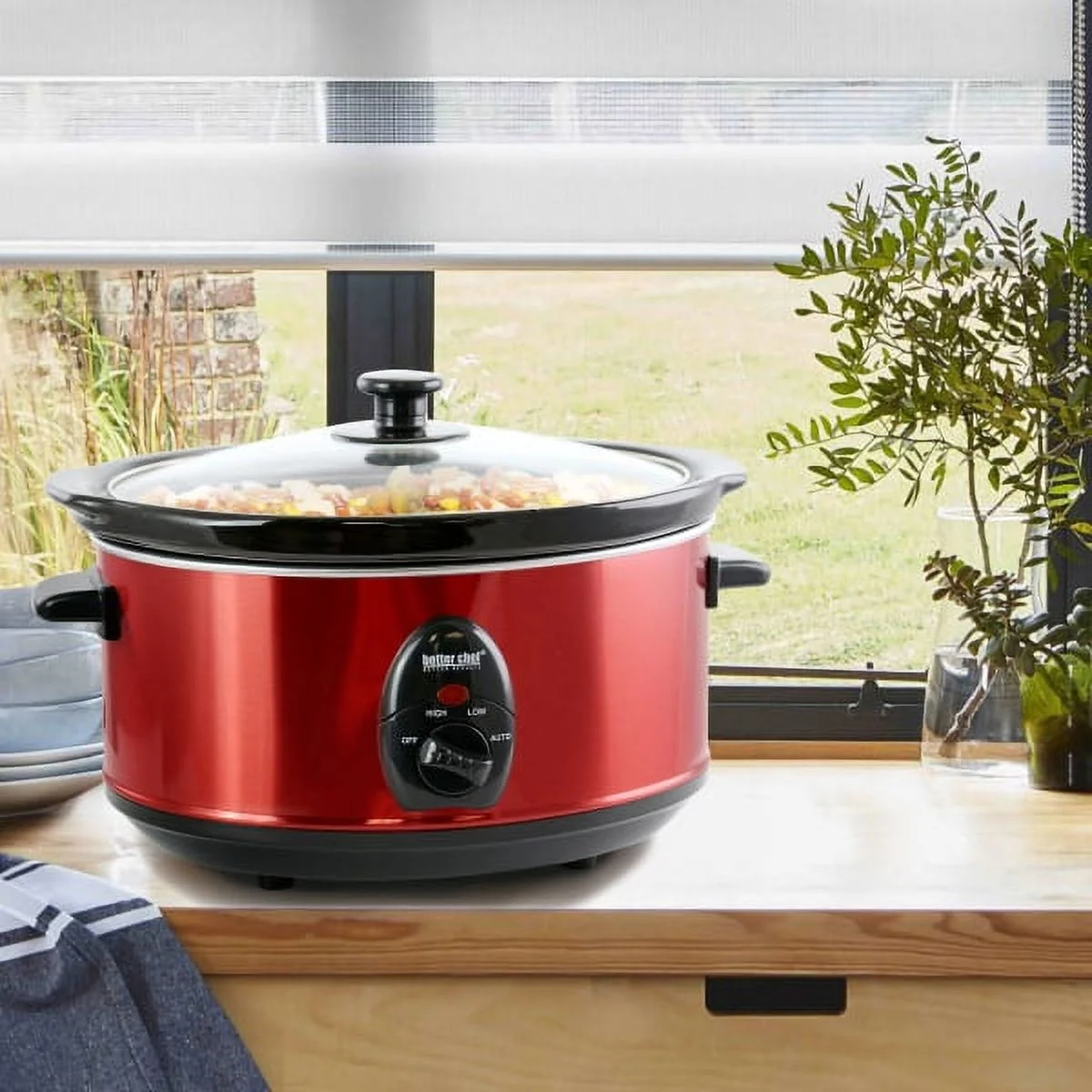 Better Chef Slow Cooker, 7.9 Qt., Red