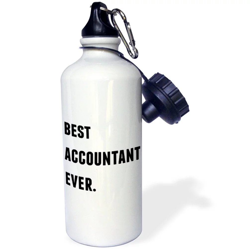 Best Accountant Ever, Black Letters On A White Background 21 oz Sports Water Bottle wb-213375-1