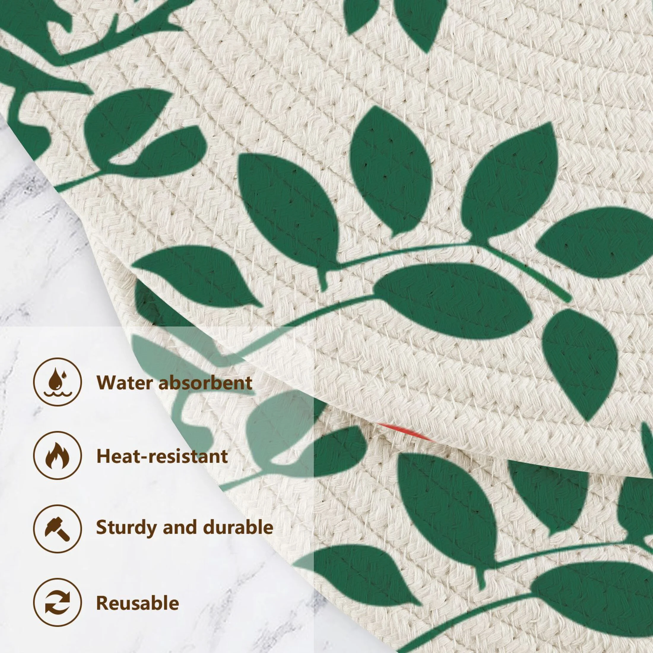 Peony Abstract Flowers 3 PCs Pot Holders Trivets Kitchen 15