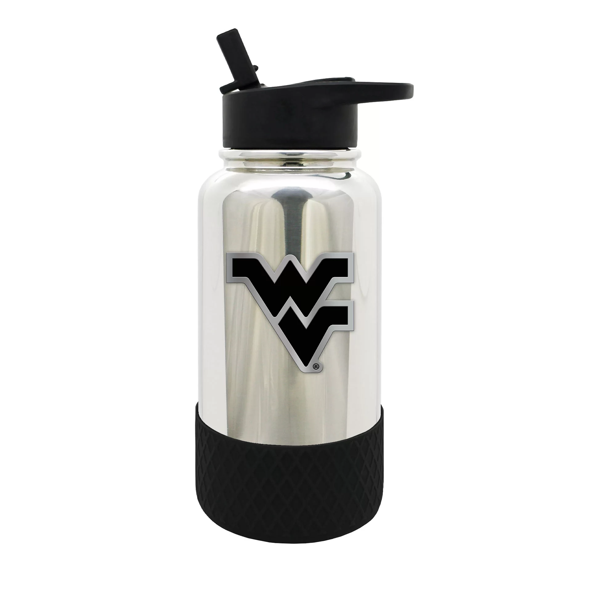West Virginia Mountaineers 32 oz. Stainless Steel Chrome Thirst Water Bottle