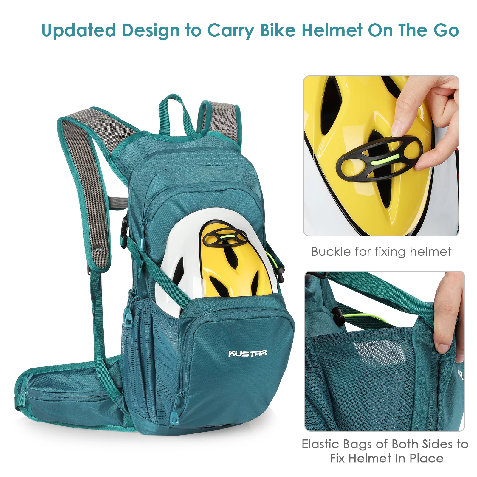 KUSTAR Hydration Pack Backpack with 2L Leakproof Water Bladder BPA Free,Lightweight Water Backpack for Hiking,Running,Cycling,Camping（Blue）