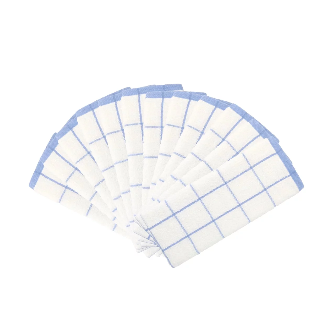 Arkwright Kitchen Towels (12 Pack), 15 x 25 in., 100% Cotton, Blue & White Windowpane Pattern