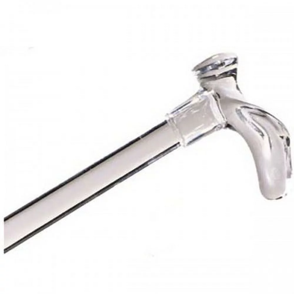 Clear Lucite Cane With Contour Handle Left - Clear