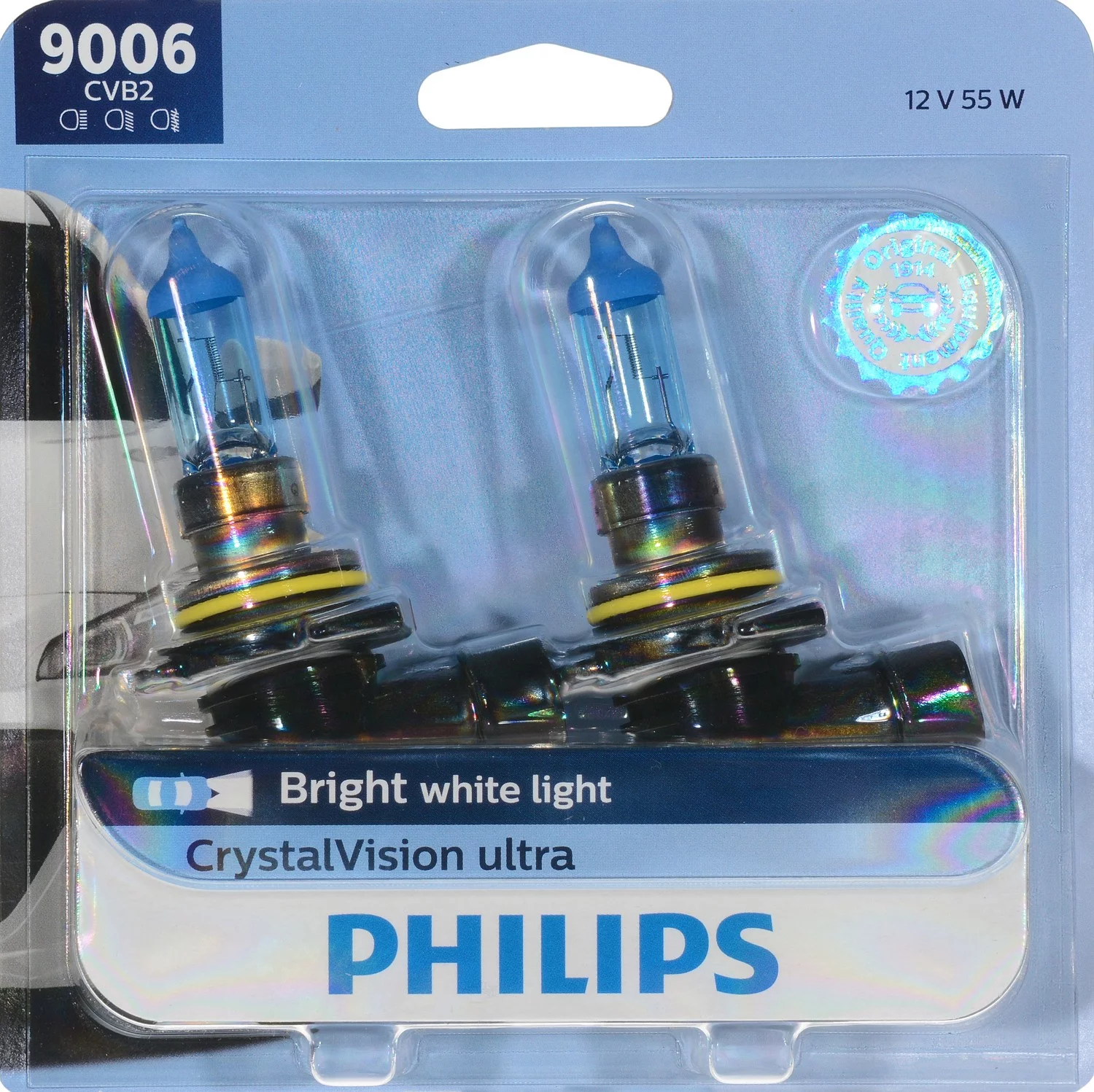 Philips 9006 Crystalvision Ultra Headlight, Pack of 2 Fits select: 2004-2015 HONDA CIVIC, 2013-2018 RAM 1500