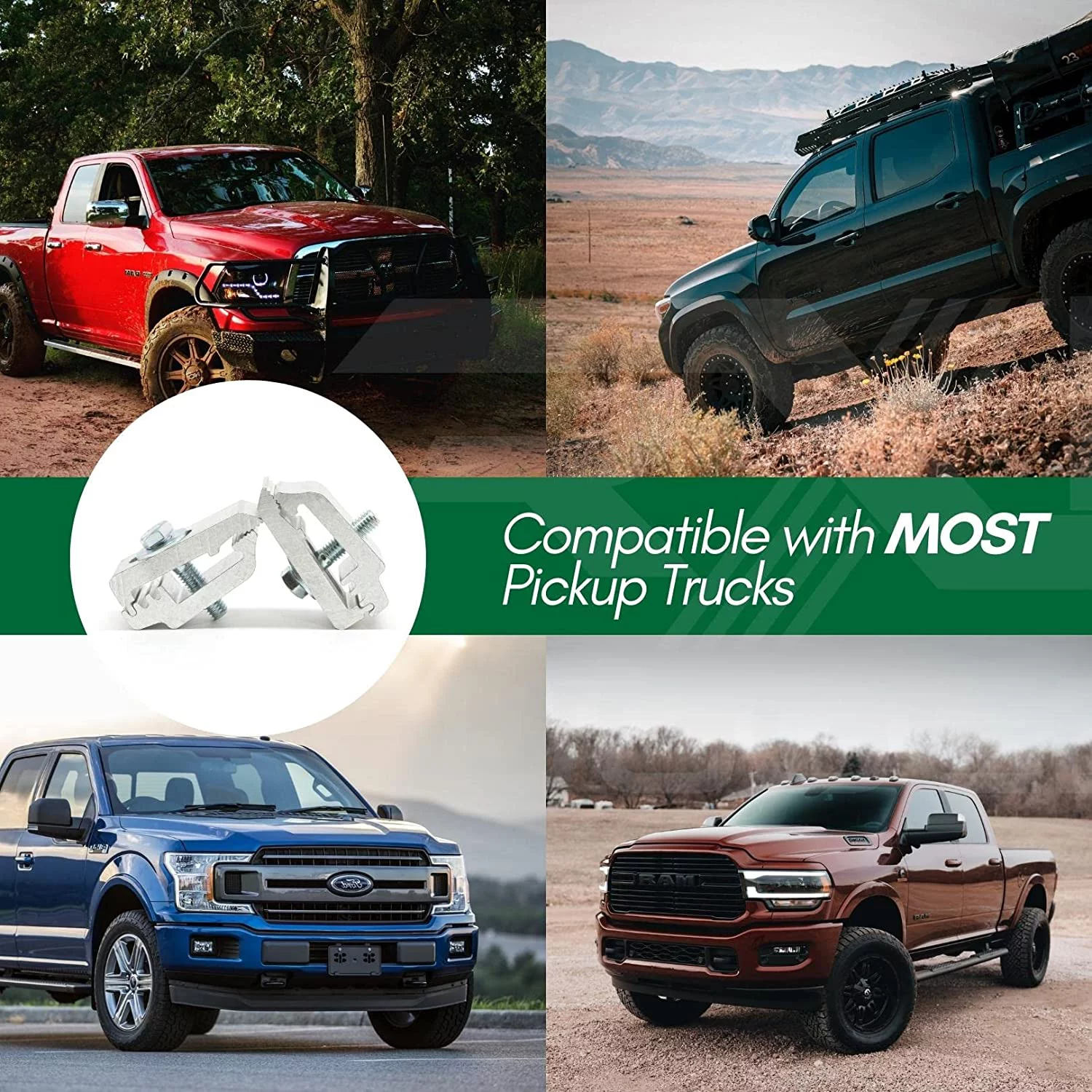 RuggedXL Low Pro Aluminum Mounting Clamps Truck Cover, Cap, Camper - Set of 6