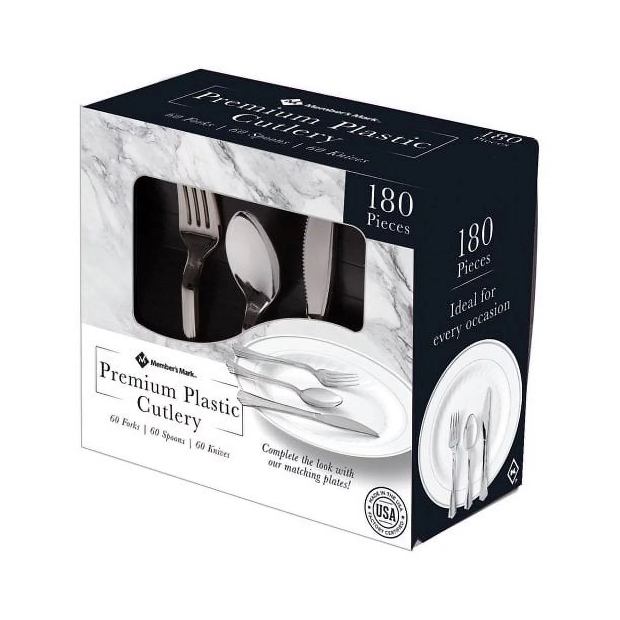 Member S Mark Premium Silver- Look Cutlery Combo (180 Ct.) Wholesale, Cheap, Discount, Bulk (1 - Pack)