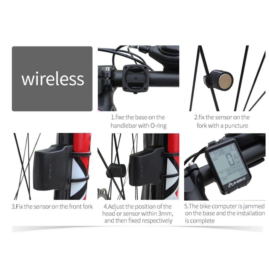 YOHOME Bicycle Computer Waterproof Wireless LCD Odometer Bicycle