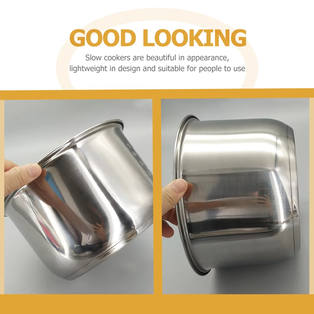 FRCOLOR Household Electric Cooker Inner Pot Stainless Steel Cooker Pot Sturdy Practical Pot Accessory