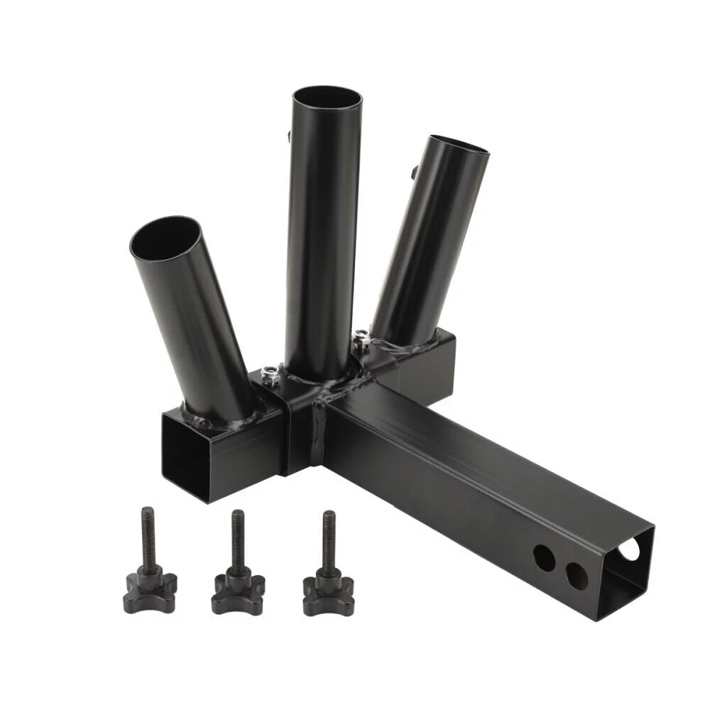 NICCOO Foldable Hitch Mount 3 Flag Pole Holder Compatible with Jeep, SUV, RV, Pickup Truck with Standard Hitch Receivers Bracket, Black, Steel