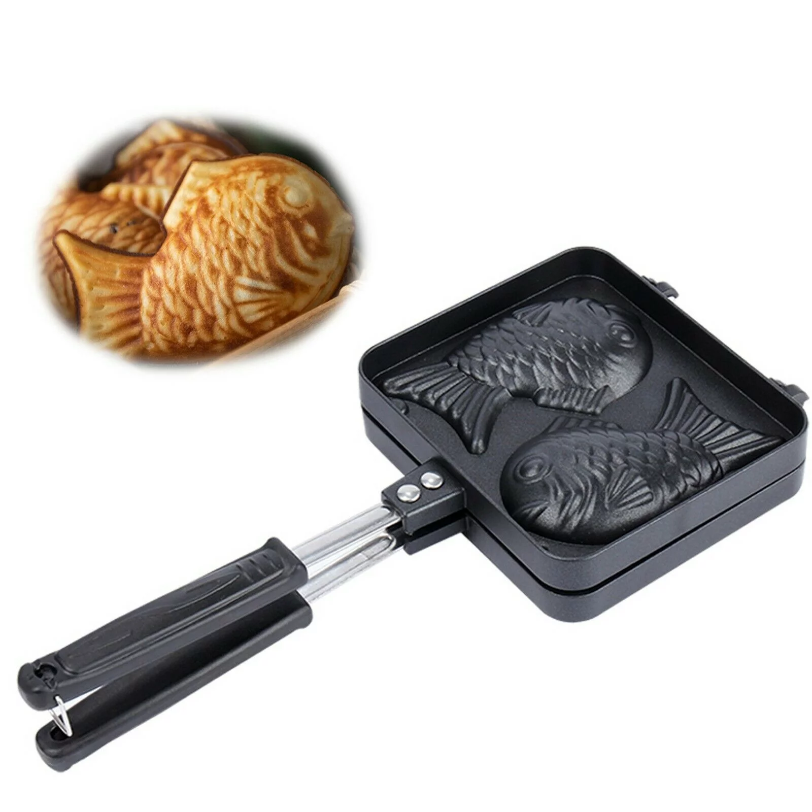 Double Sided Japanese Taiyaki Fish Shaped Casting Mold Pancake Waffle Maker