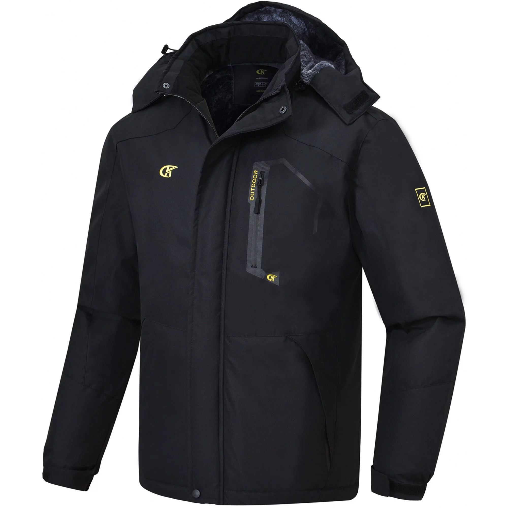 YuKaiChen Mens Waterproof Ski Snowboard Jacket Windproof Winter Mountain Snow Coat Black XL