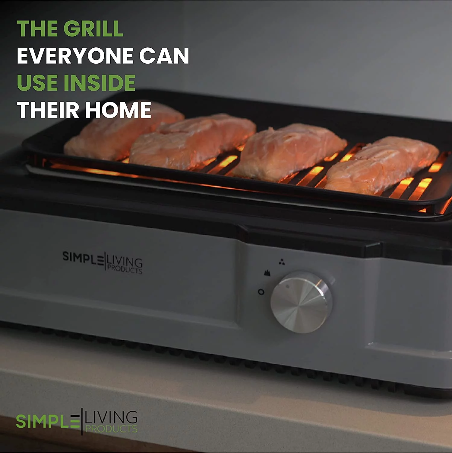 Simple Living Infrared Electric Indoor Smokeless Grill  Non Stick Ceramic 8x14